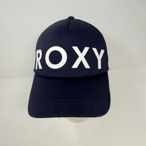 Roxy Big Spell Out‎ Blue Trucker Hat Cap Adjustable Snap Back Beach Surf Surfer